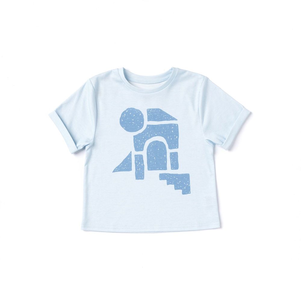 Omamimini Kids Boxy T-Shirt With Geo Print